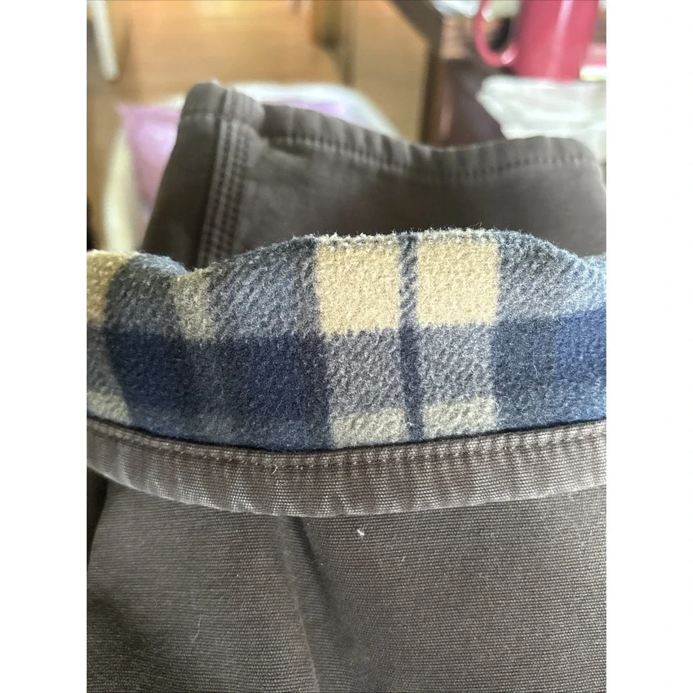 Blue Star Flannel Lined Brown Utility Carpenter Jeans Pants Mens Size 36x32